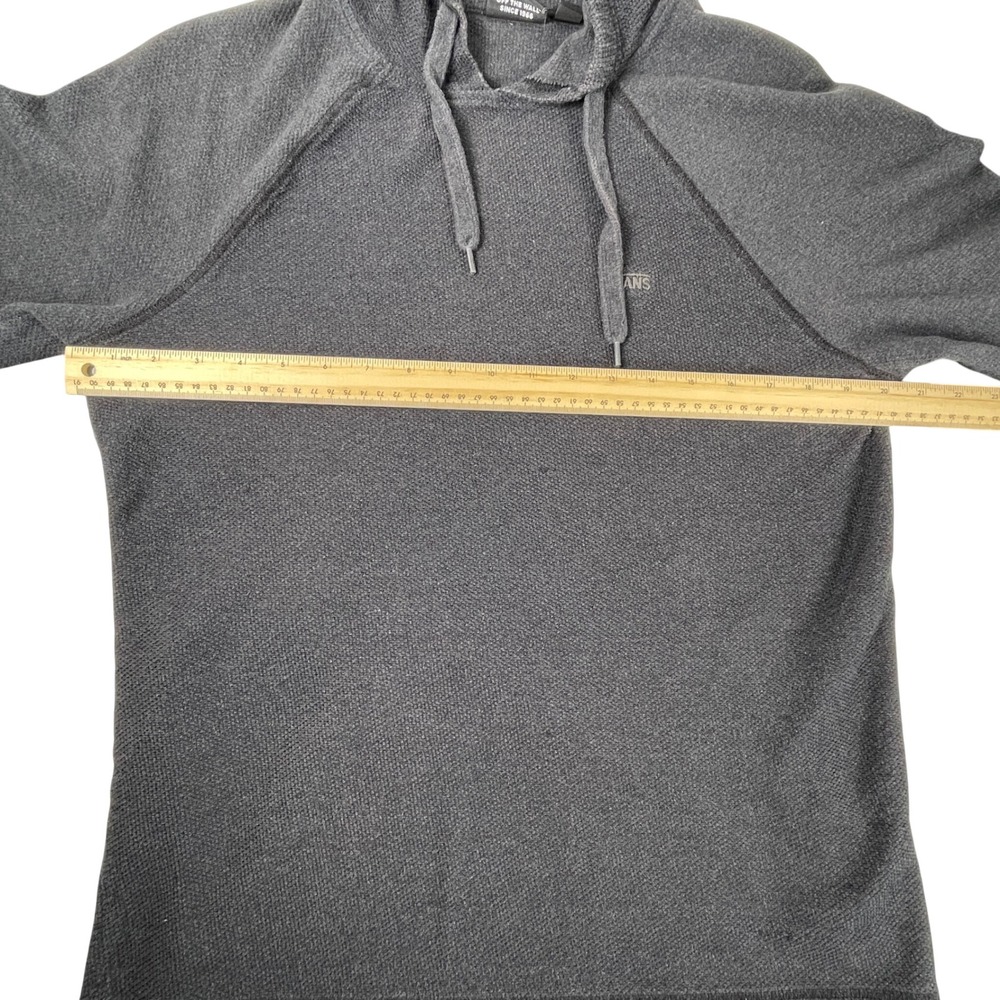 Vans Hoodie Mens M Gray Textured‎ Raglan Pullover Skate Streetwear - Picture 7 of 8